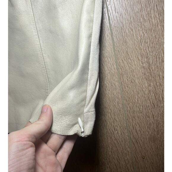 La Fee Verte Anthropologie Tan Leather Top XS Minimalist Workwear Western - Picture 7 of 8